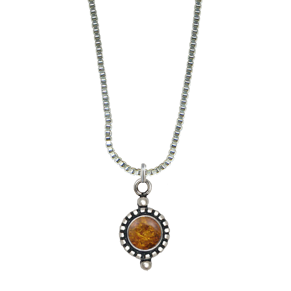 Sterling Silver Little Amber Pendant Necklace